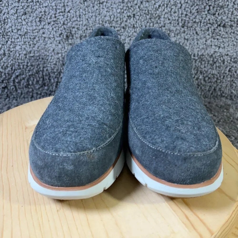 LL Bean Downeast Slip Ons Casual Shoe Mens Size 9 Gray Wool